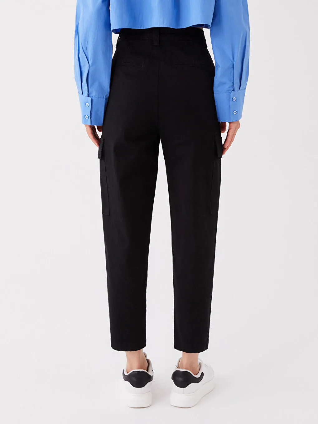 Slim Fit Gabardine Women Cargo Pants
