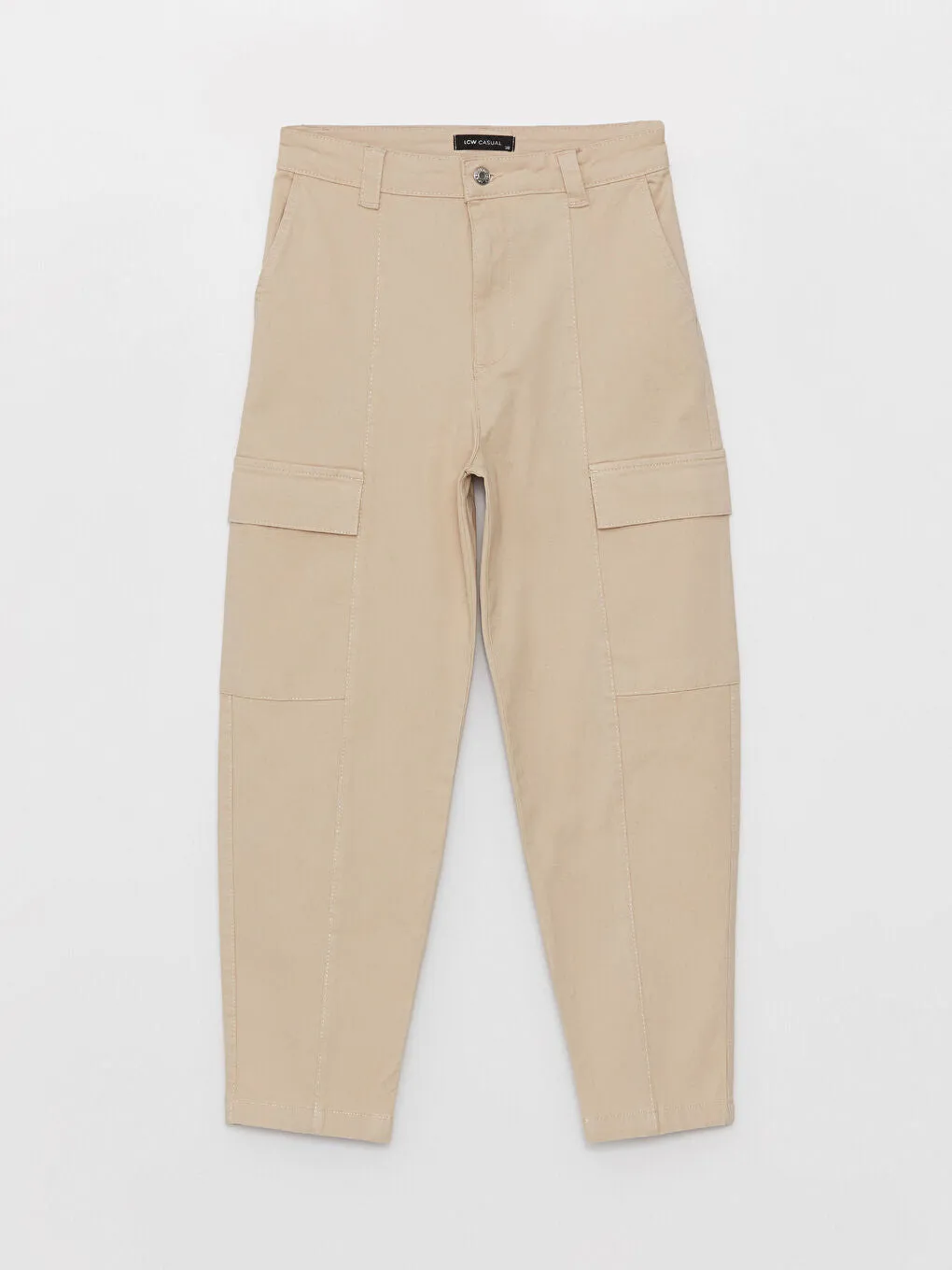 Slim Fit Gabardine Women Cargo Pants
