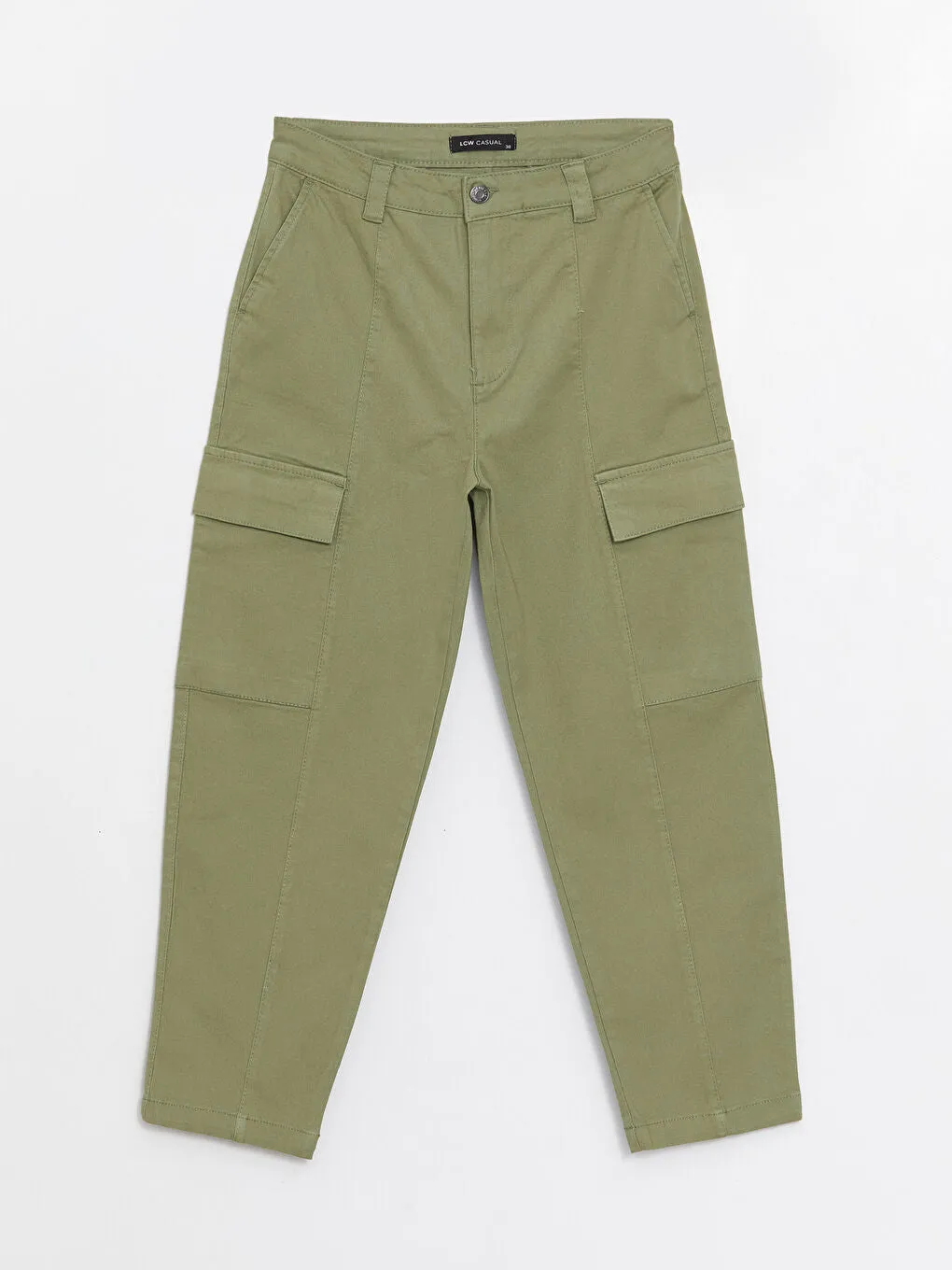 Slim Fit Gabardine Women Cargo Pants
