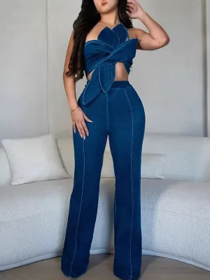 Slim Fit Jeans Two-Piece Denim Set