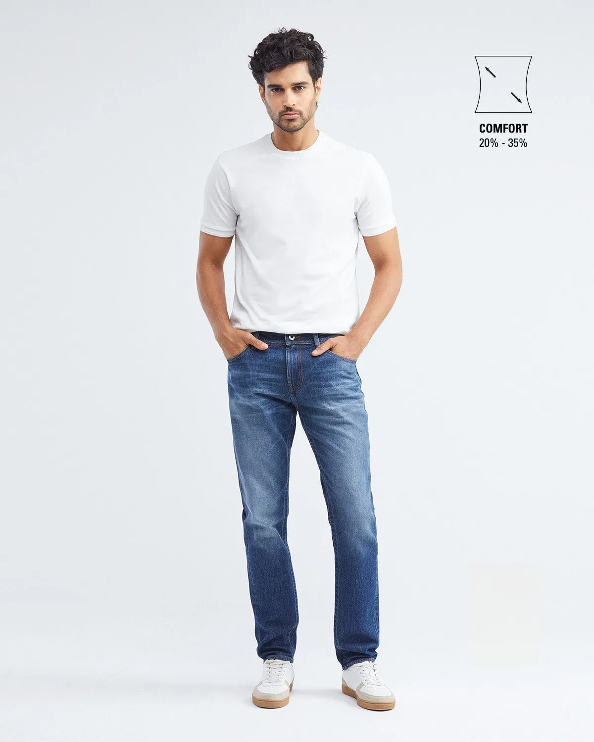 SLIM FIT MID-RISE JEANS IN MEDIUM WASH SL005