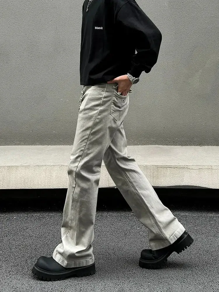 Slim Fit Straight-leg Flared Trousers