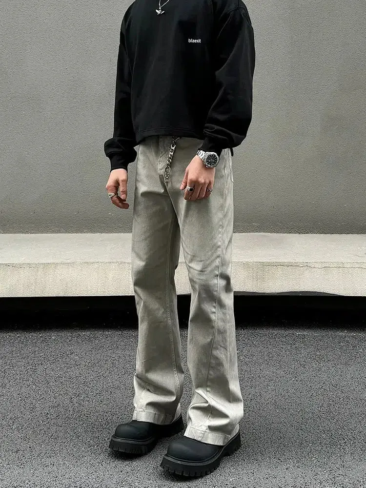 Slim Fit Straight-leg Flared Trousers
