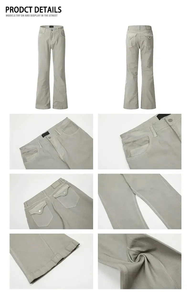 Slim Fit Straight-leg Flared Trousers