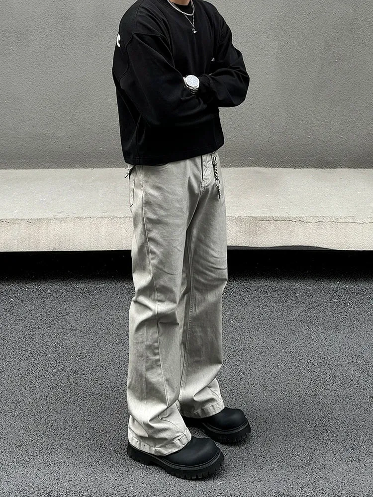 Slim Fit Straight-leg Flared Trousers