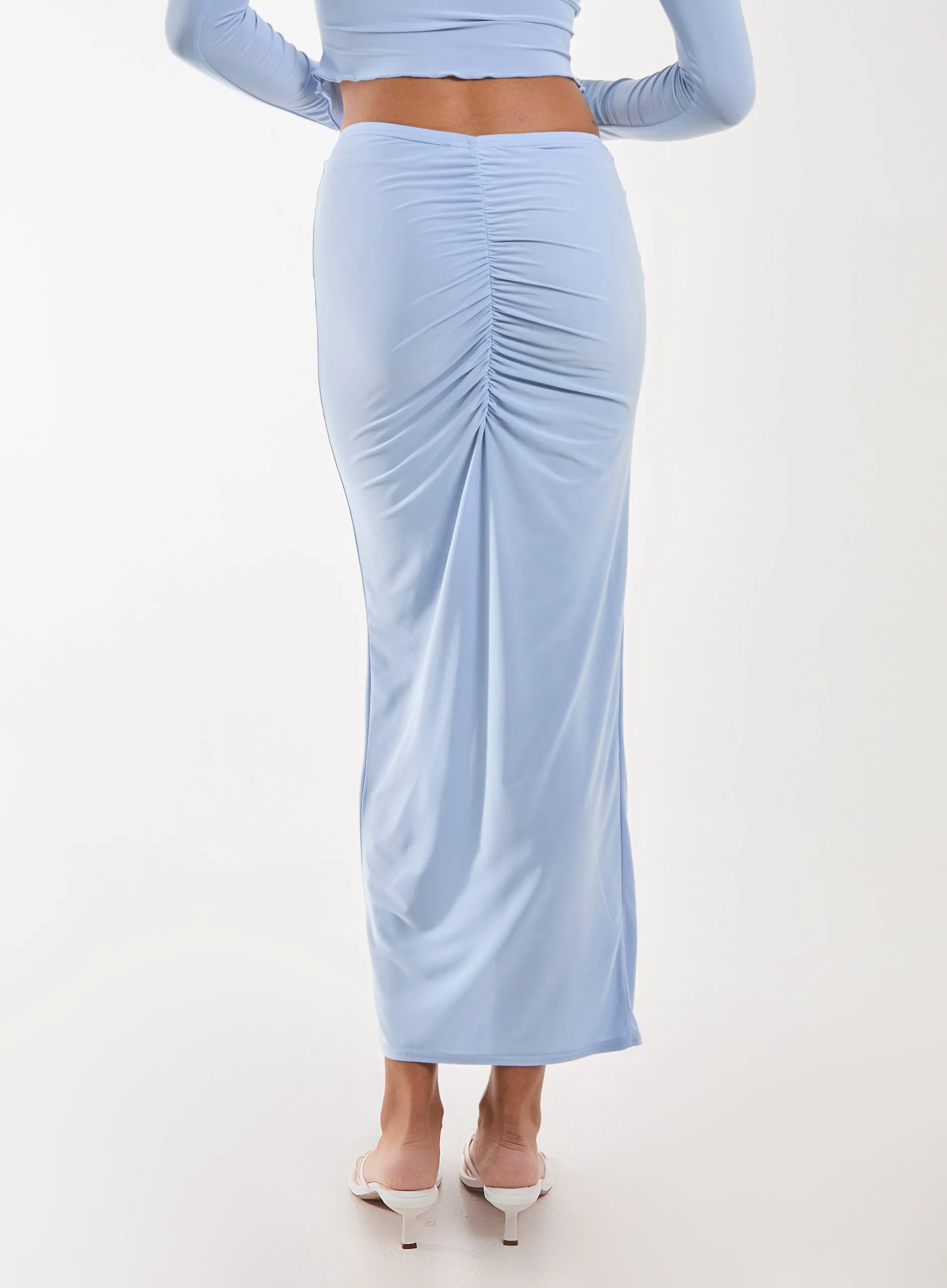 Slinky Ruched Maxi Skirt