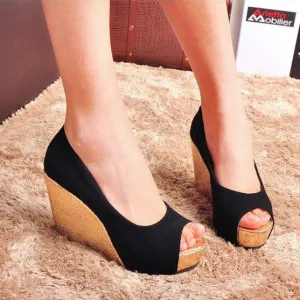 Small Size Peep Wedge Heels SS309