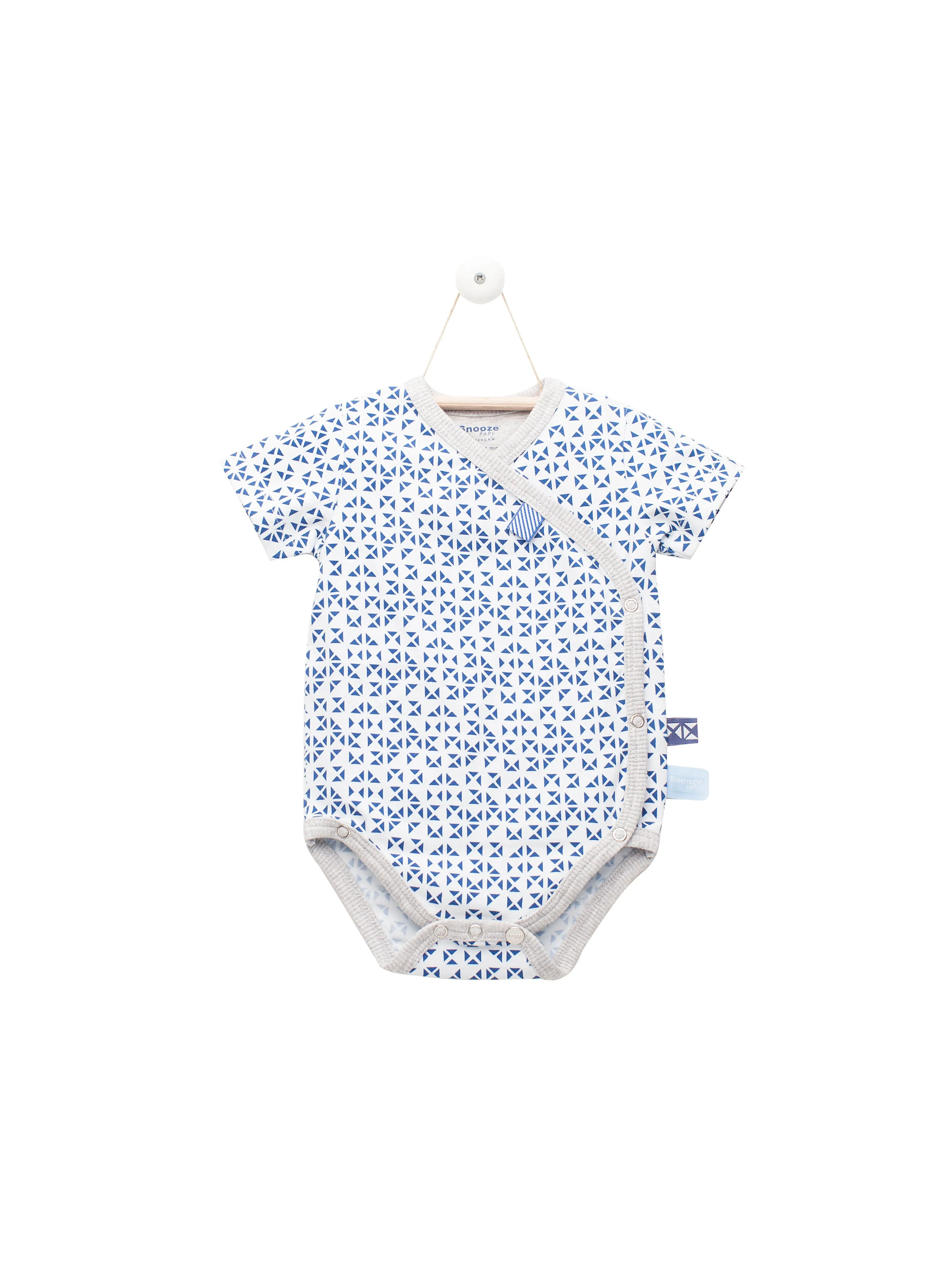 Snoozebaby Romper ss Mosaic indigo wrap  - 4 Sizes