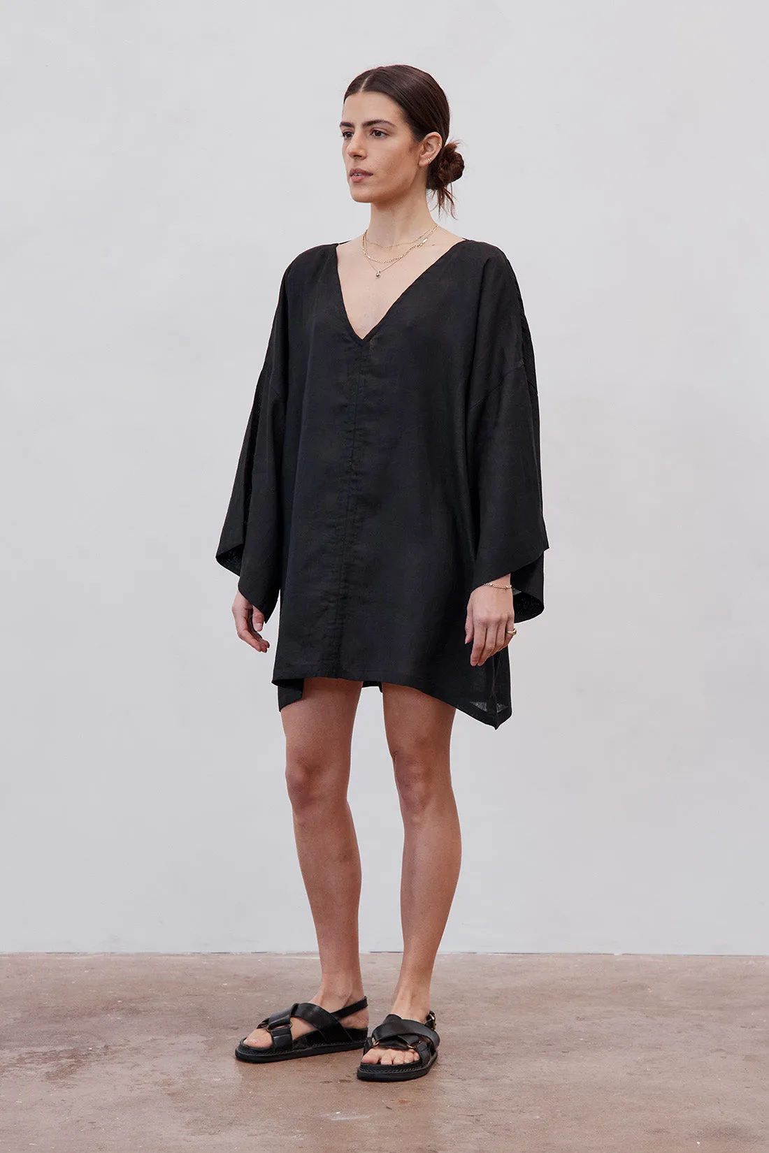 Sofia Linen Tunic Black