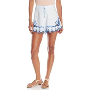 SOMEDAYS LOVIN Azul Cutwork Print Tie Shorts XS