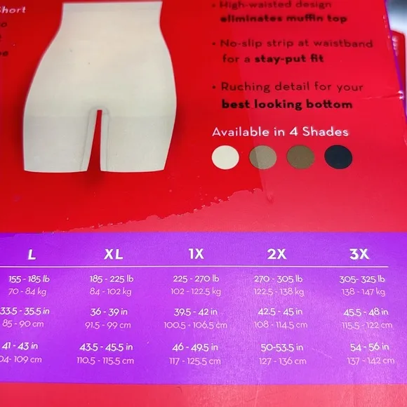 spanx 2 Pair higher power short Soft Nude 1X NWT