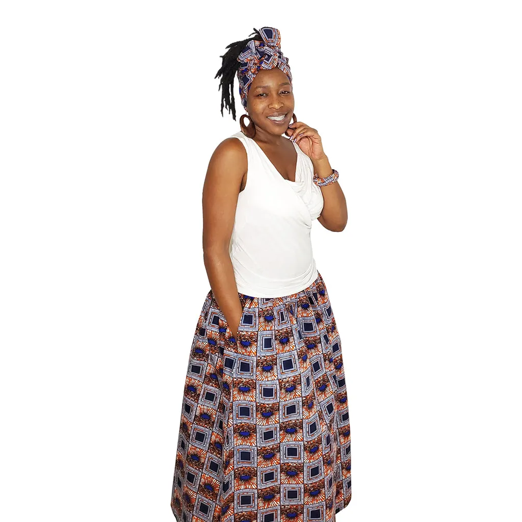 Spectrum Blue Long Maxi Skirt