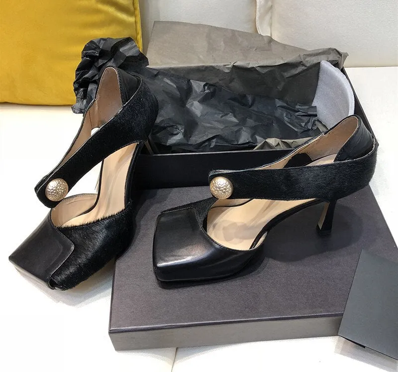Square Toe Pumps Women Sandals