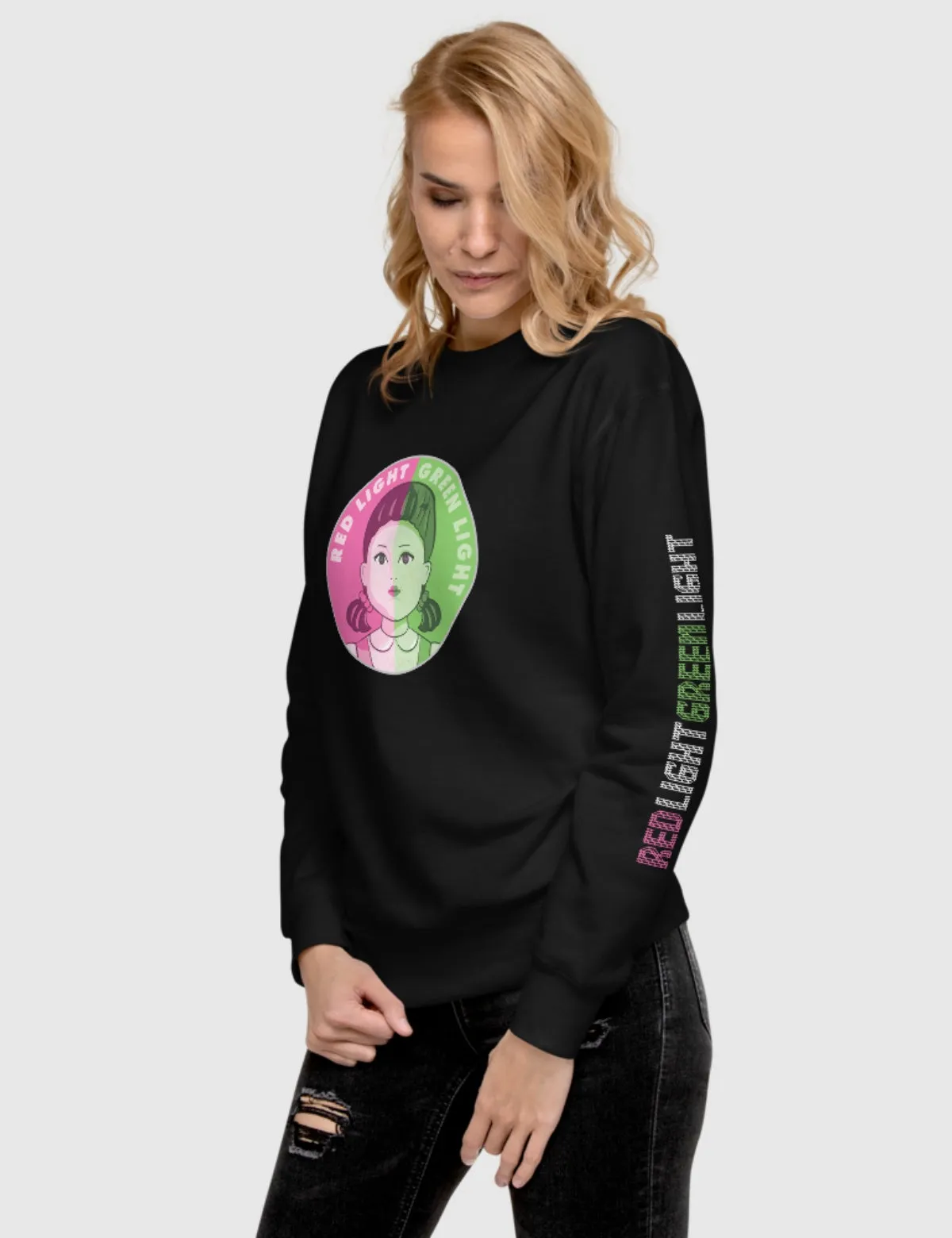 Squid Game Young-Hee Signals Unisex Premium Sweatshirt [Black]