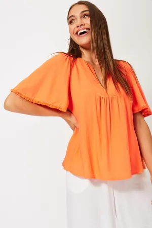 St Barts Fringe Top in Tangelo by Haven