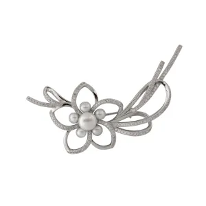 Sterling Silver with 4-5mm and 8-9mm Freshwater Pearl Brooch