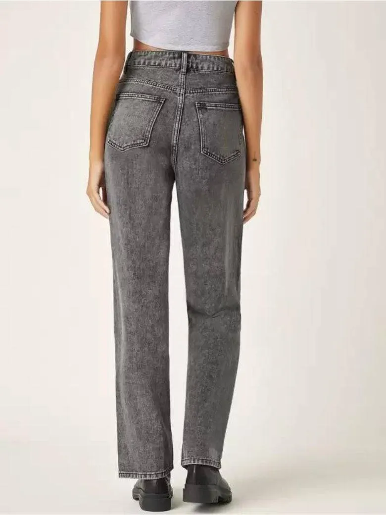 Stonewash Streamline Wide Fit Jeans