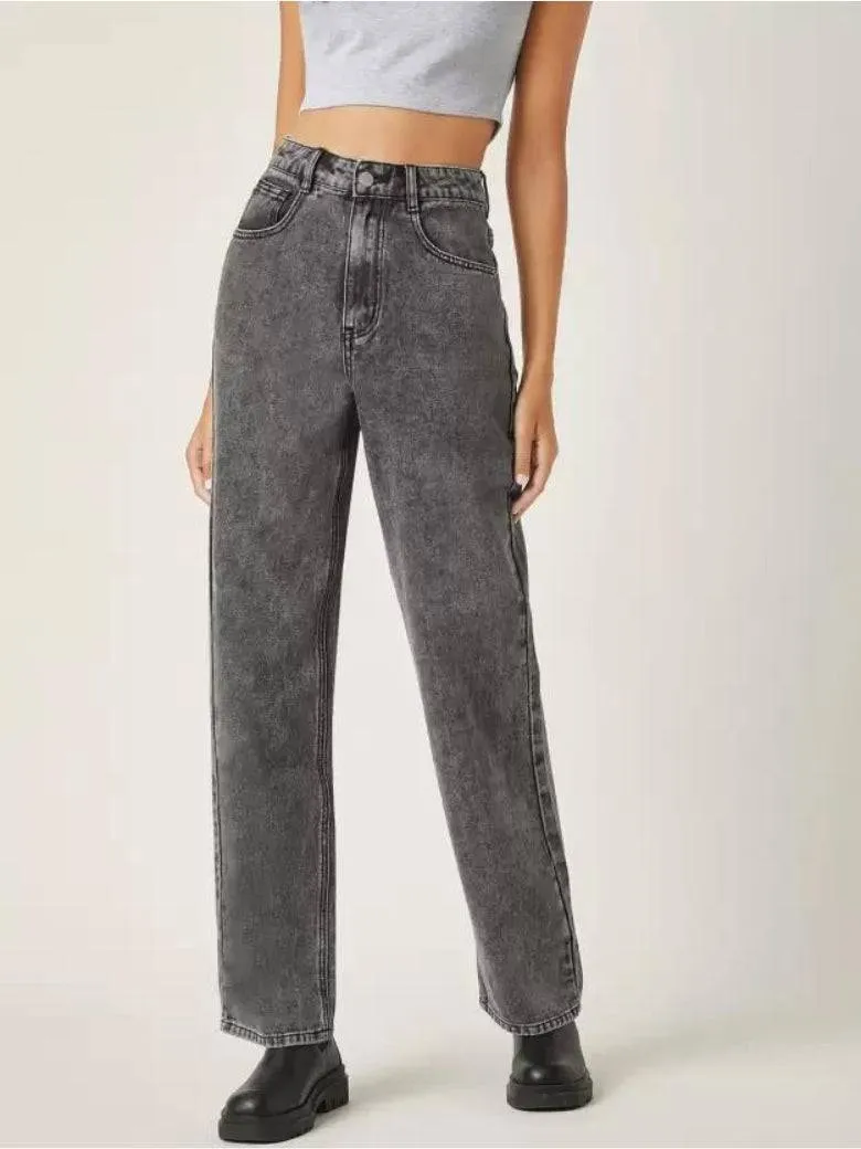 Stonewash Streamline Wide Fit Jeans