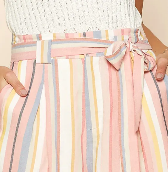 Stripe Paper Bag Shorts