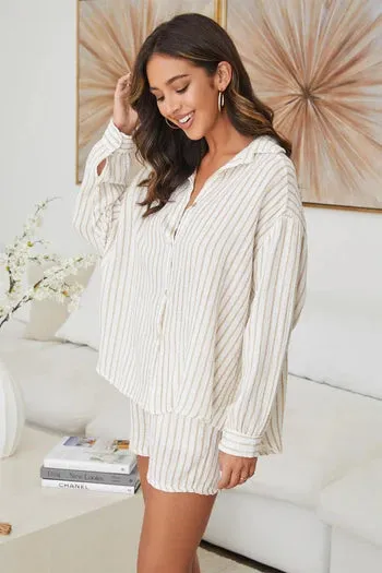 Striped Linen Shorts