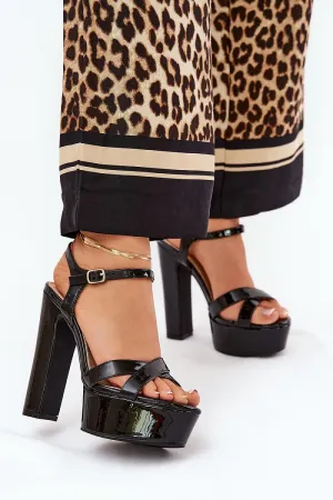Stylish sandals with high block heels
