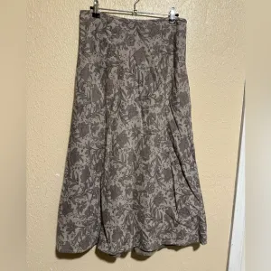Sundance Botanical Garden Floral‎ Maxi Skirt Linen Silk Cream Brown Size 8