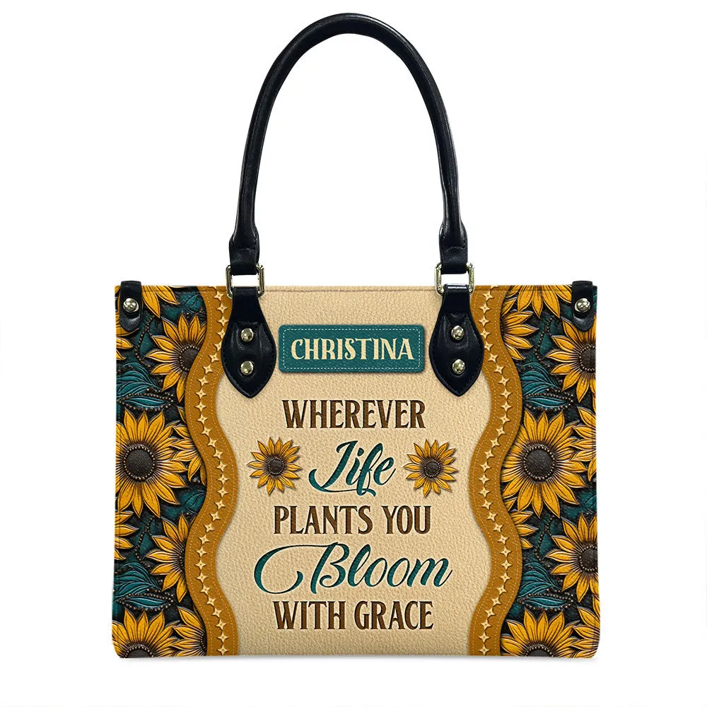 Sunflower Bloom Leather Bag
