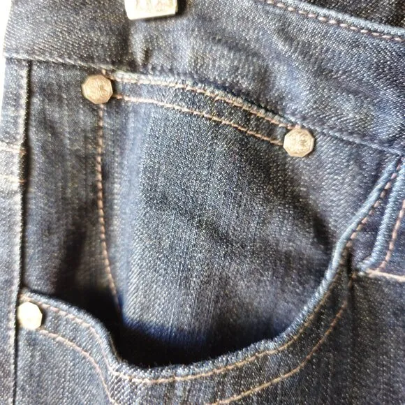 Tahari Dark Blue Wash Boot Leg Jeans Size 2  Tall /Long Like New