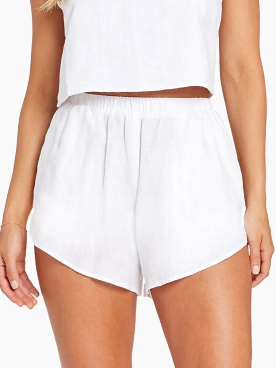Tallows Short in White EcoLinen