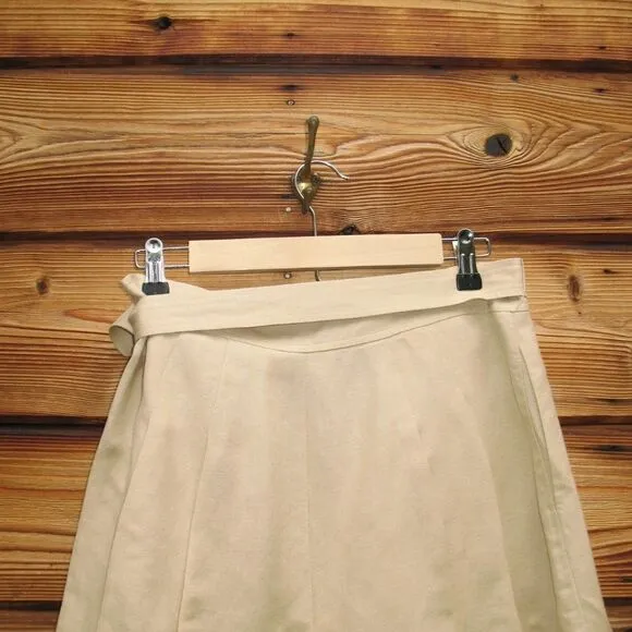 Tan Khaki High Rise Linen Blend Shorts