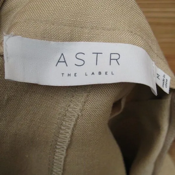 Tan Khaki High Rise Linen Blend Shorts