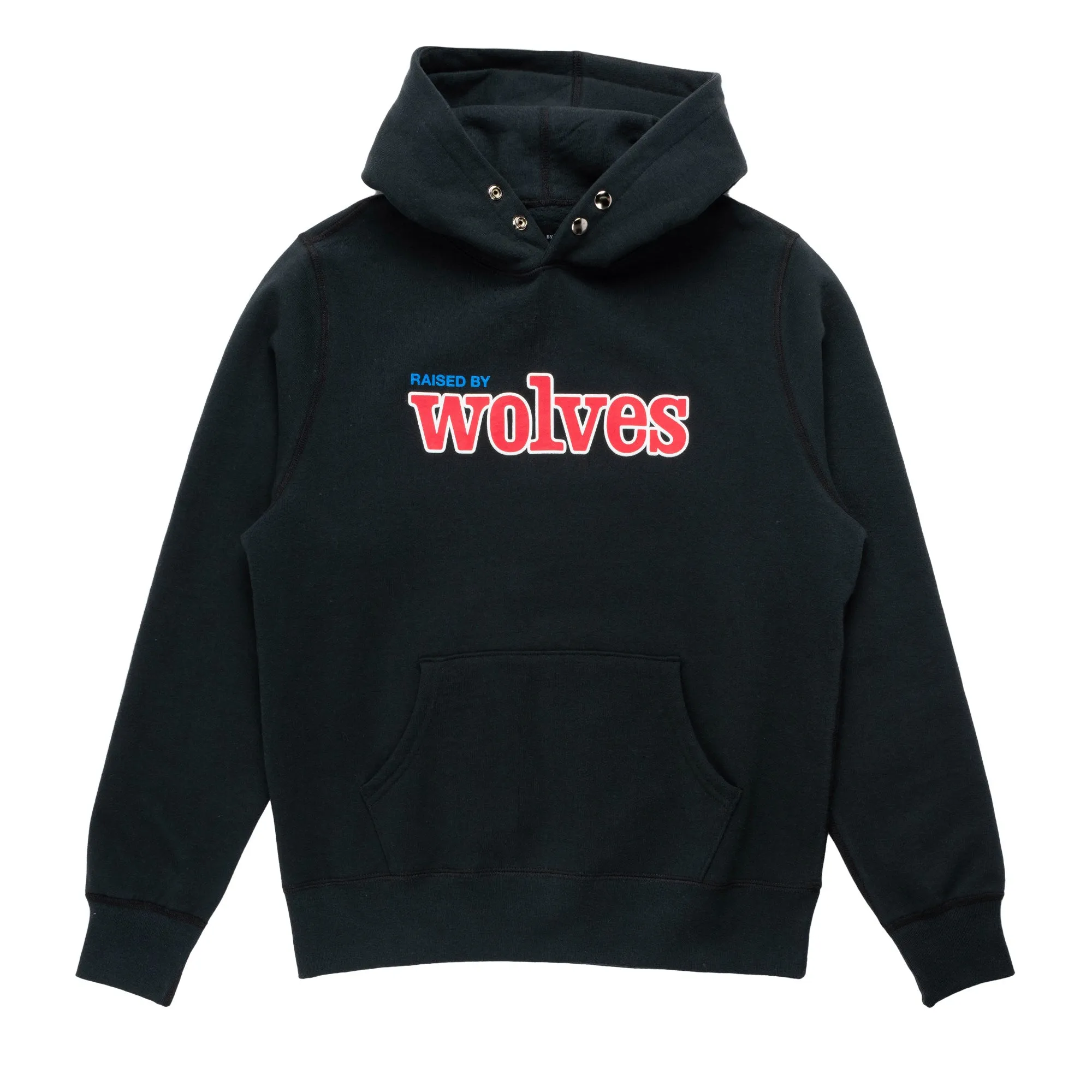 Team Lettering Snap Hoodie Black