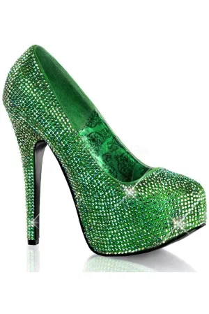 TEEZE-06R Pump  | Green Genuine Satin
