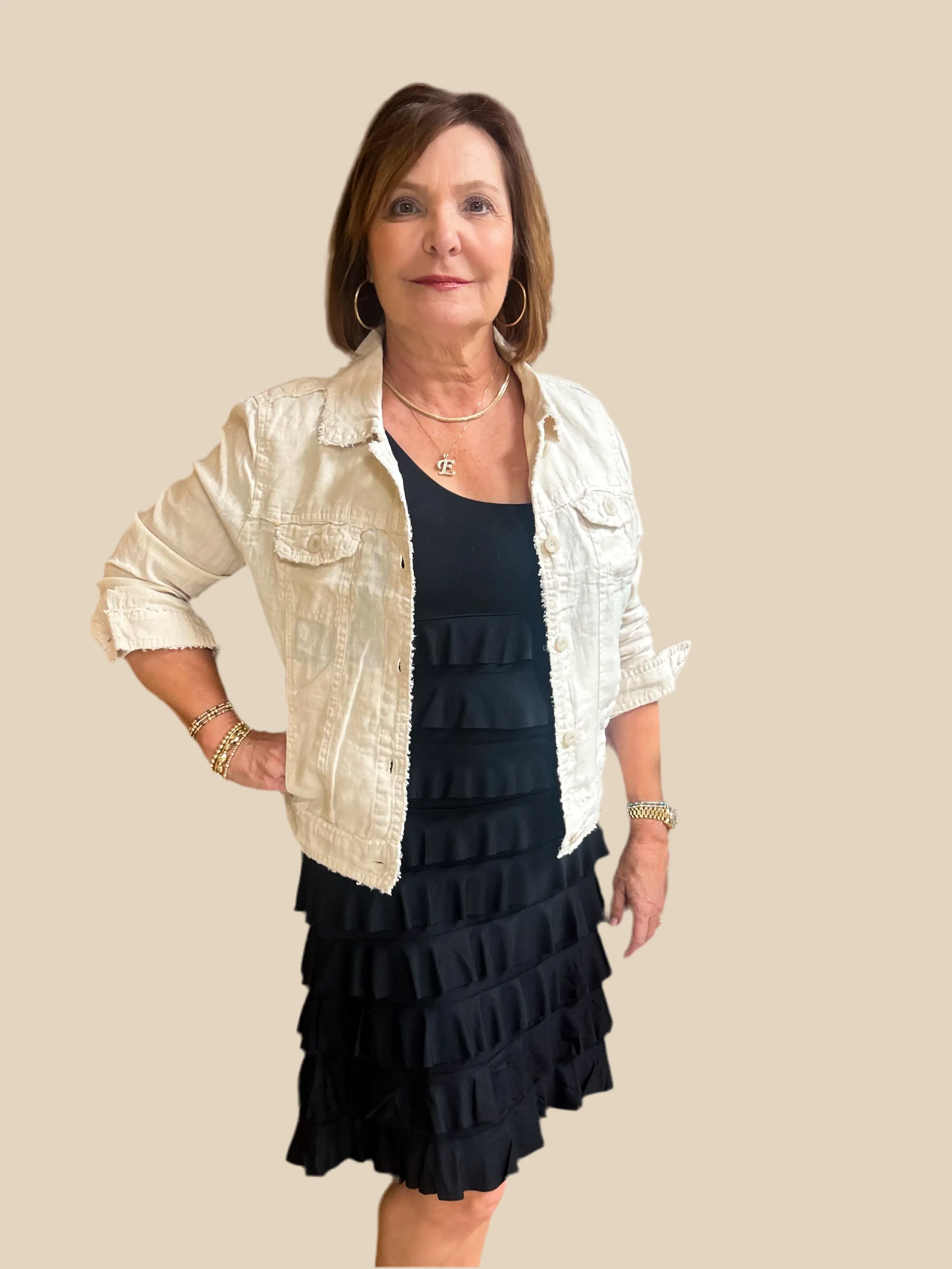 The Bella Linen Button Jacket by Lulu B
