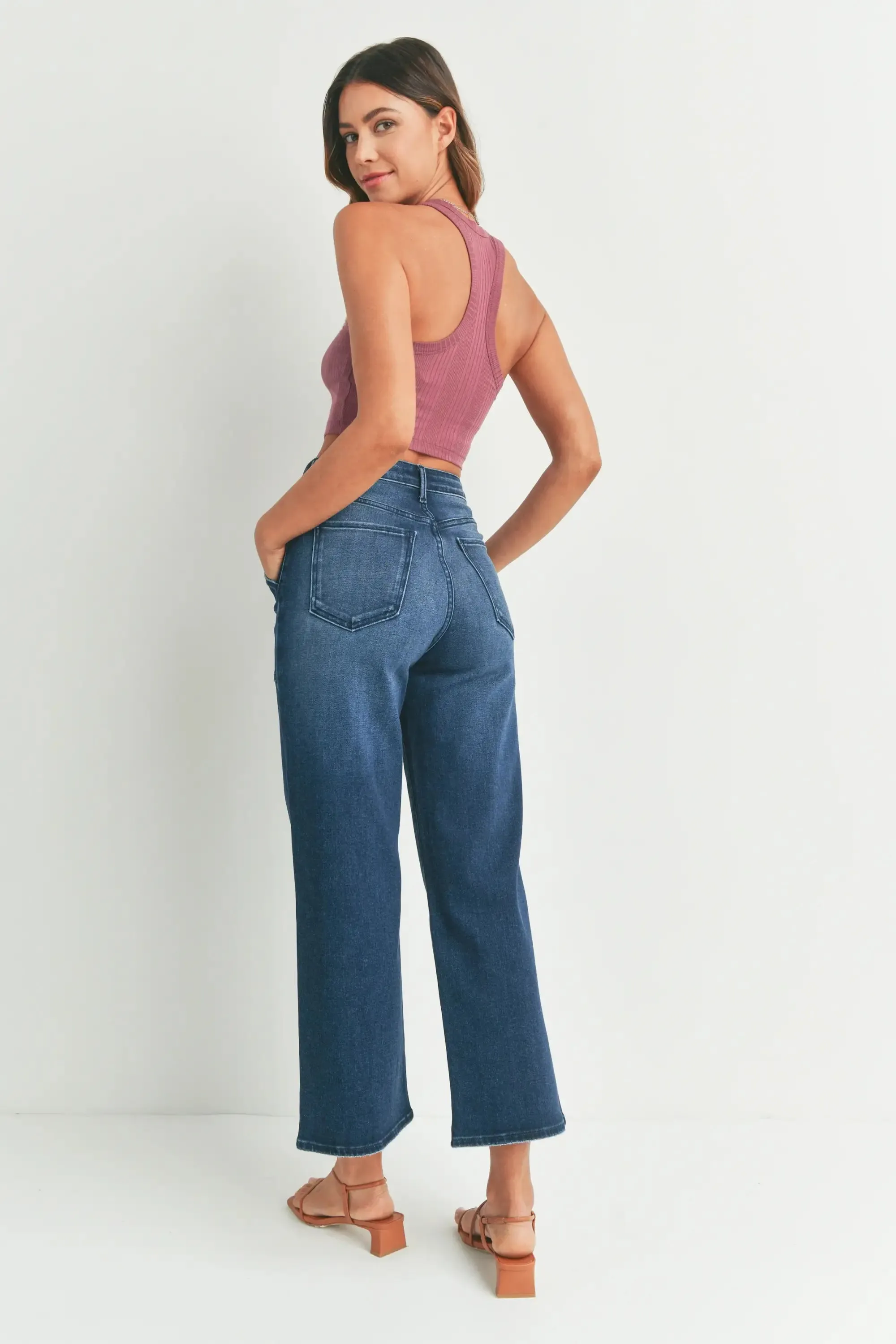 THE CARGO PATCH POCKET WIDE LEG DENIM JEANS
