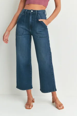 THE CARGO PATCH POCKET WIDE LEG DENIM JEANS