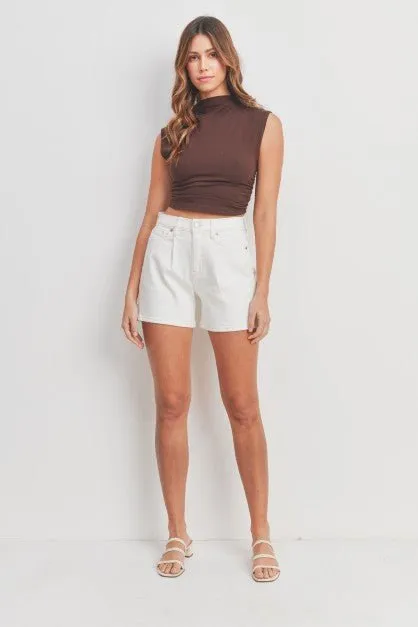The Macy Pleated Short - Off White