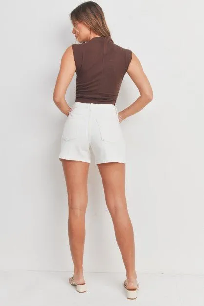 The Macy Pleated Short - Off White