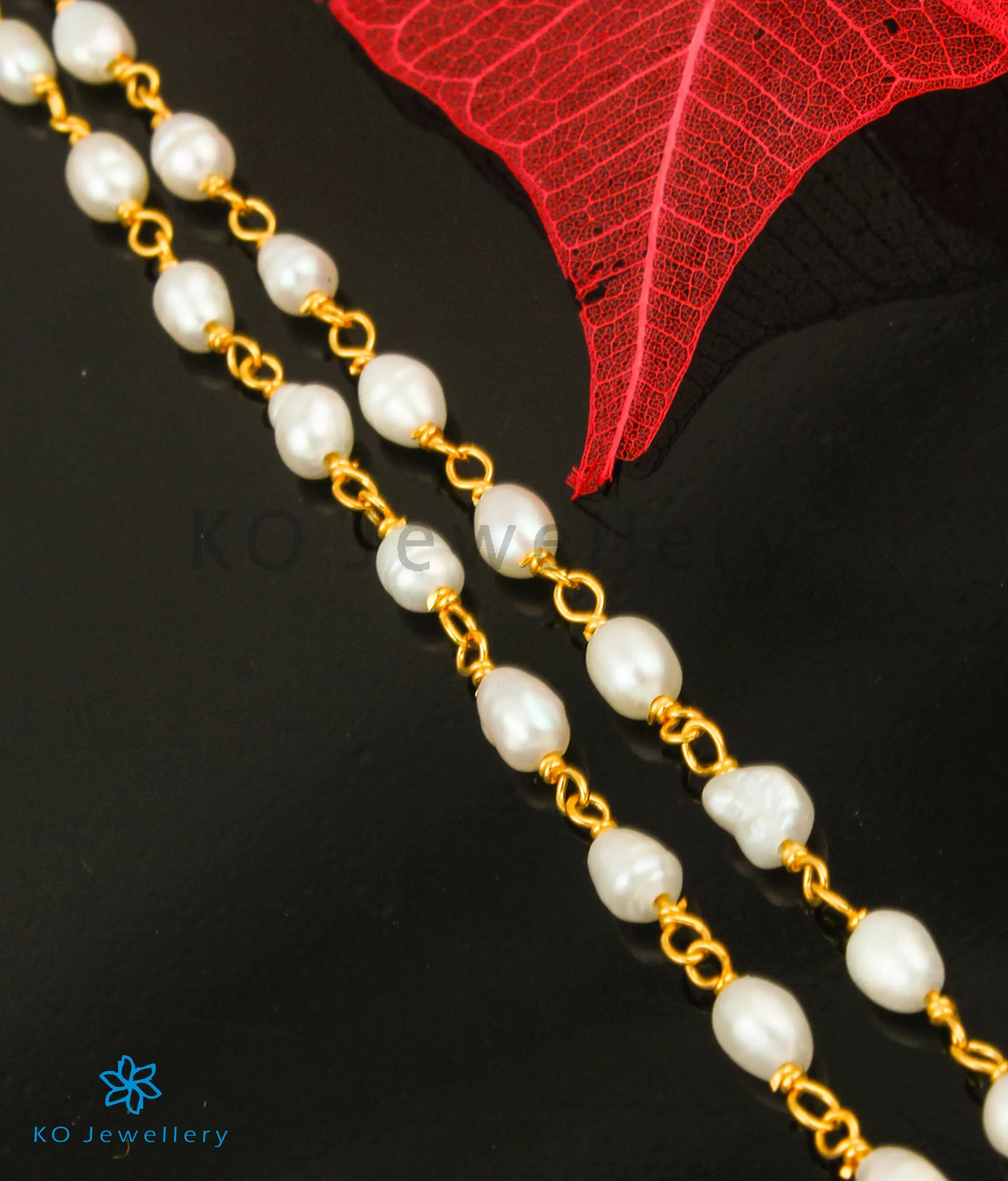The Samudra Silver Pearl Necklace (Long Pearls/2 layers)