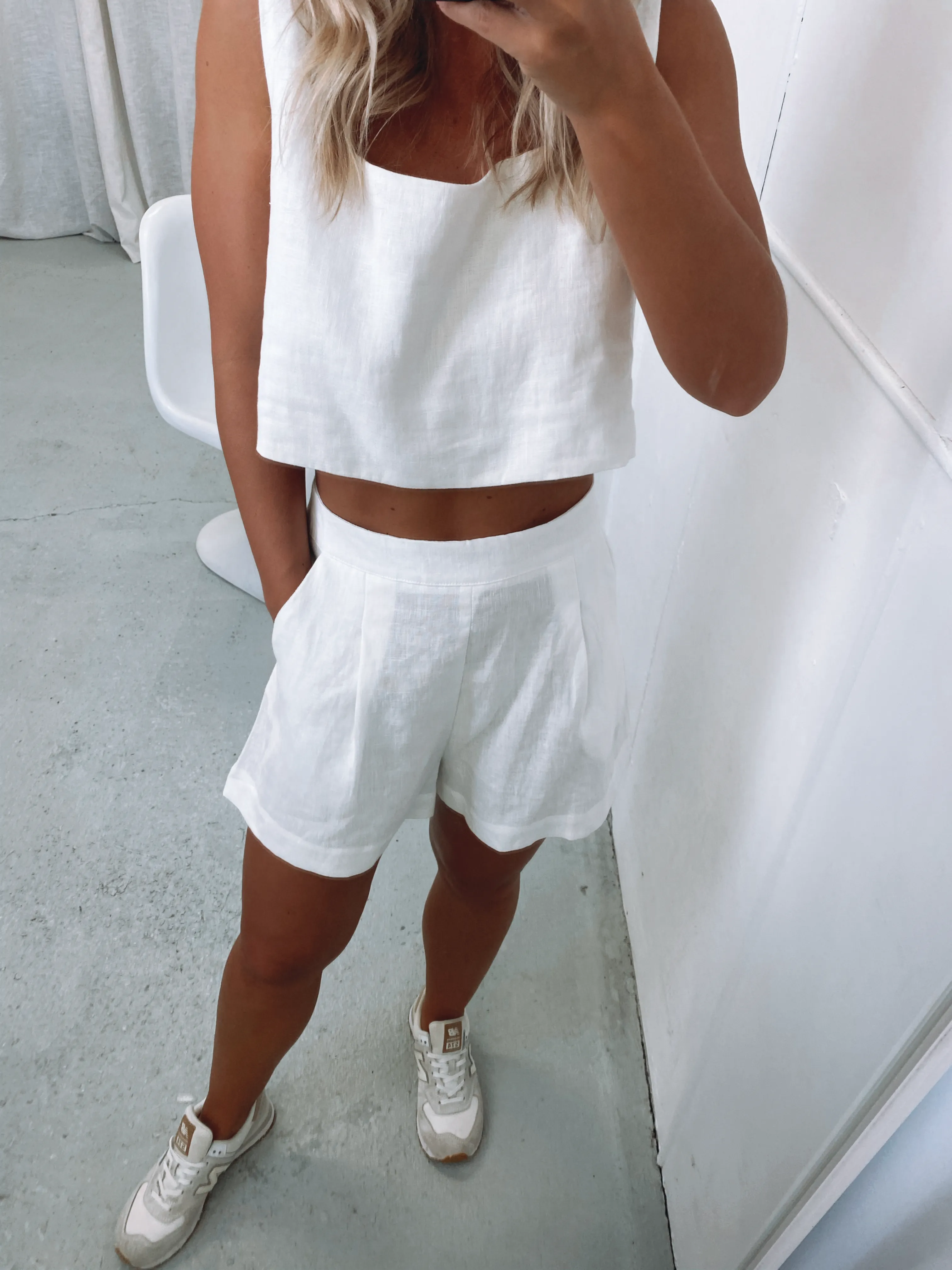 Tia Linen Short White