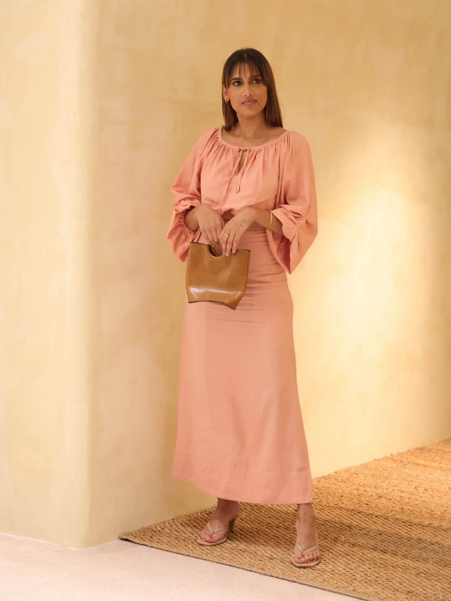 Tie Up Detailed Maxi Skirt