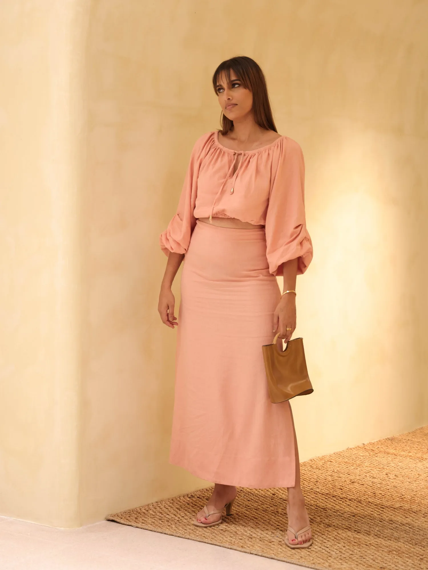 Tie Up Detailed Maxi Skirt