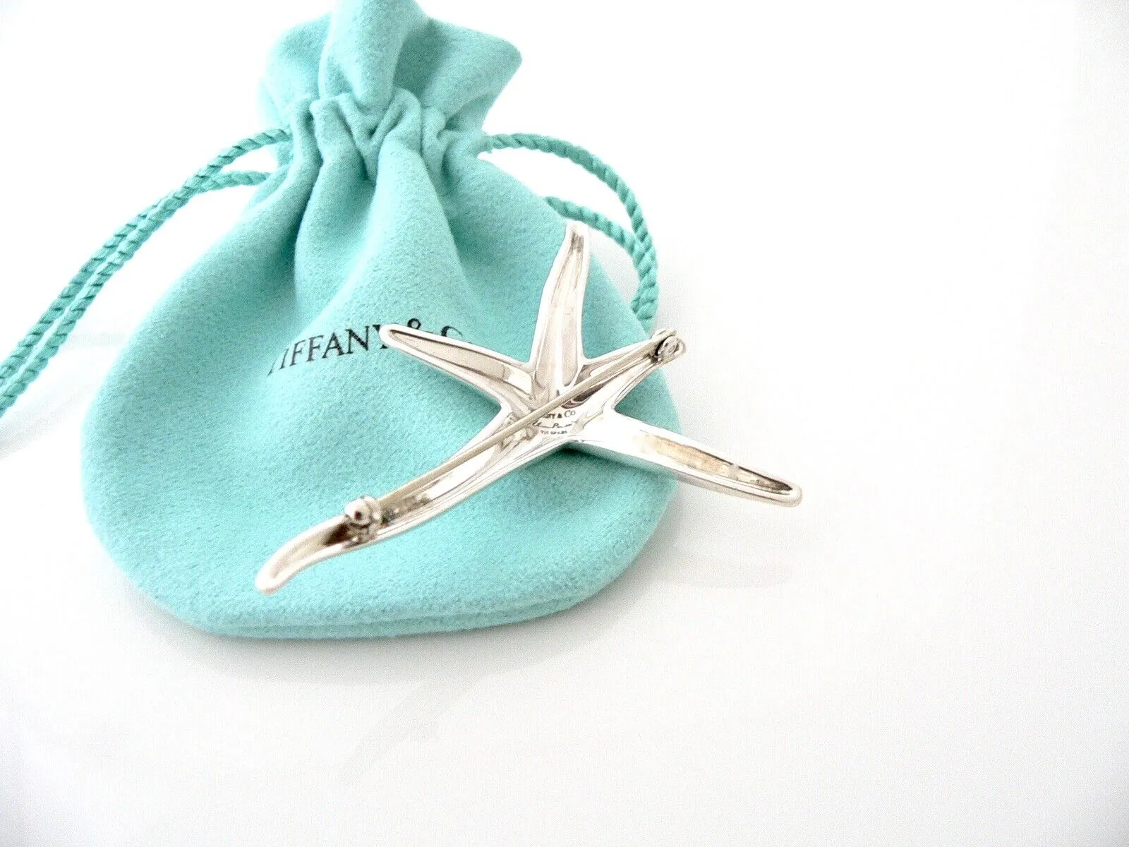 Tiffany & Co Star Starfish Brooch Pin Ocean Sea Nature Lover Gift Pouch T and Co
