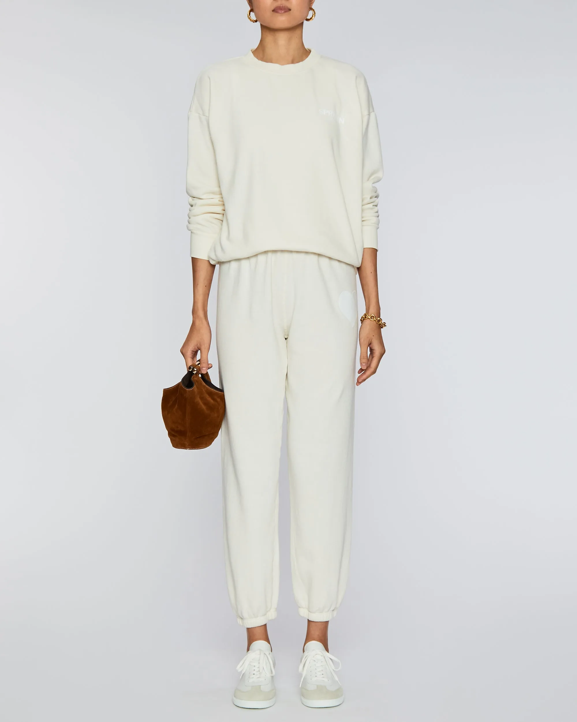 Tiny Logo Sweatshirt in Creme
