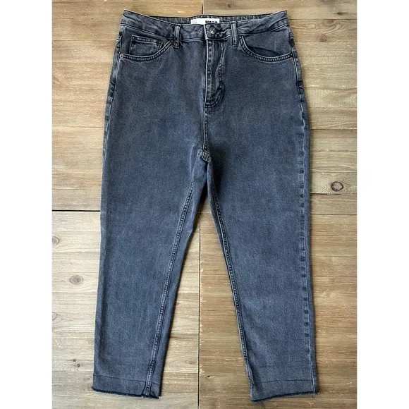 Topshop Moto Raw Hem Straight Leg Jeans