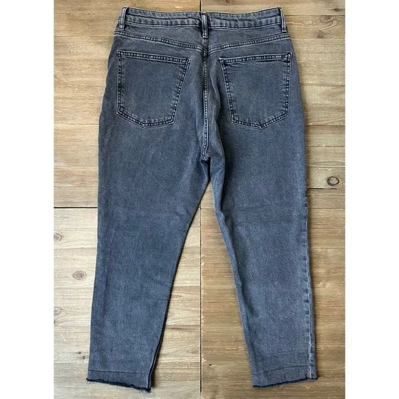 Topshop Moto Raw Hem Straight Leg Jeans