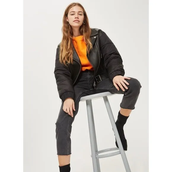 Topshop Moto Raw Hem Straight Leg Jeans
