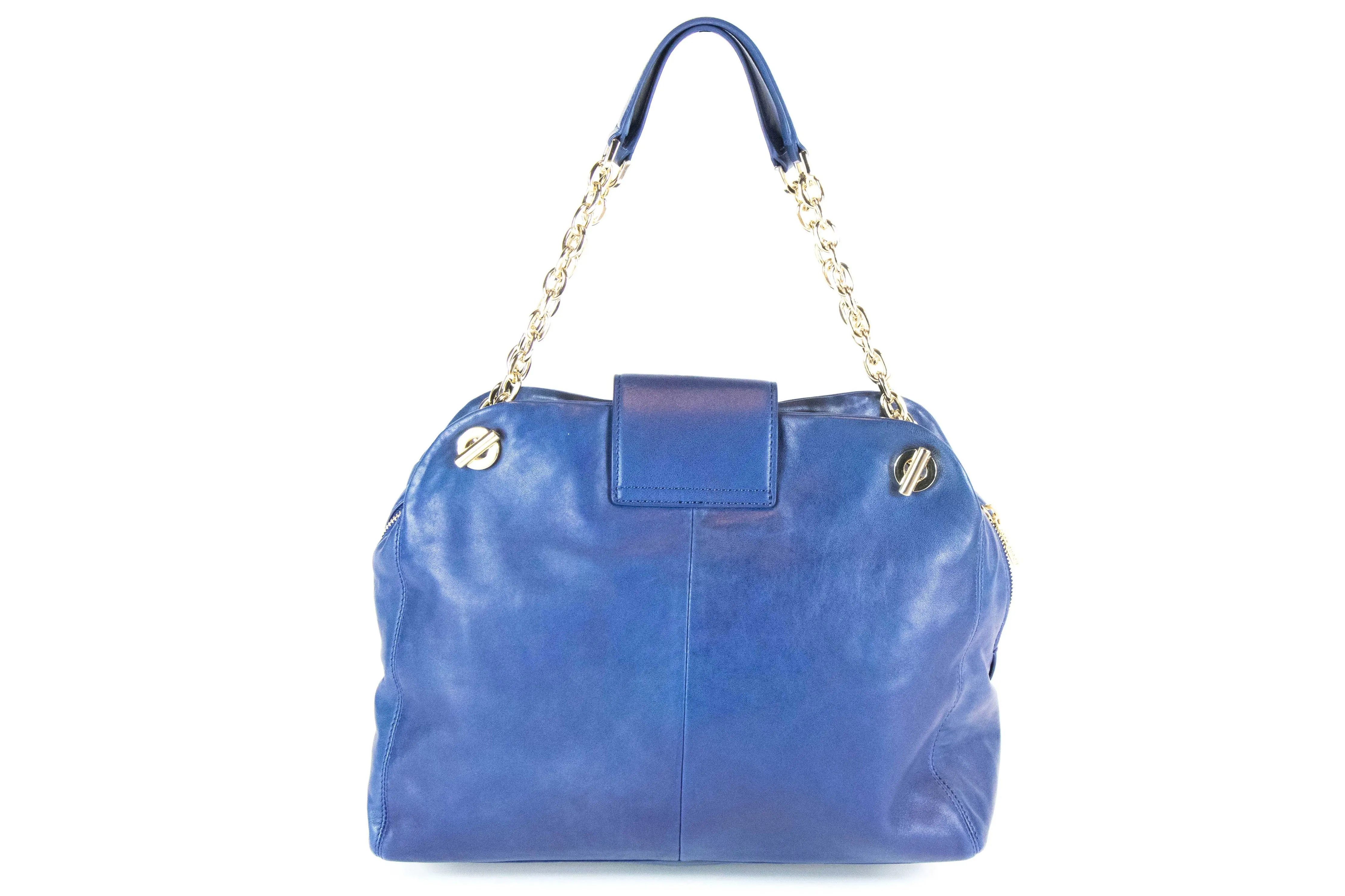 Tory Burch Navy Leather Megan Satchel
