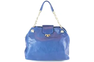 Tory Burch Navy Leather Megan Satchel