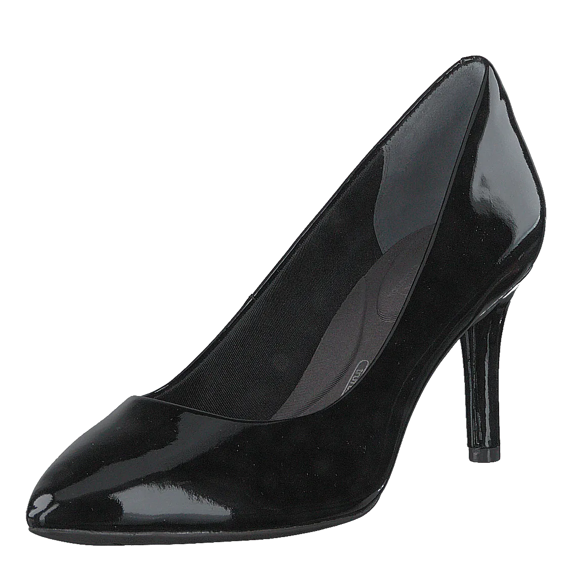 Total Motion  75Mm Pointy Pump Black Patent